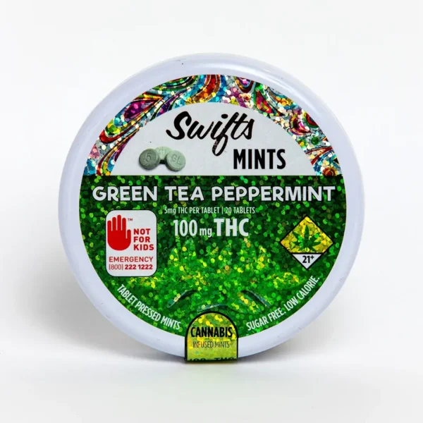 Green Tea Peppermint Mints 100mg THC